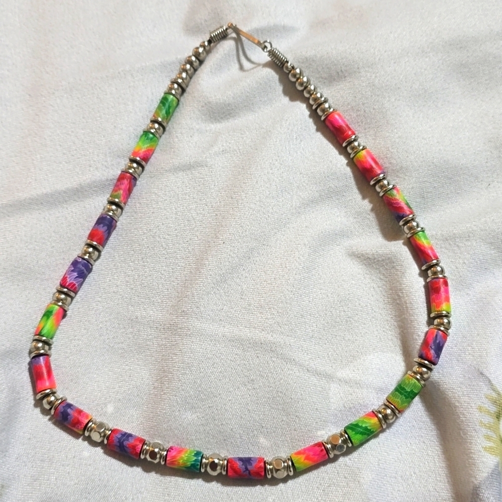 Women Bohemian Style Multicolor Summer Necklace, Unique Necklace, Beach Neckless